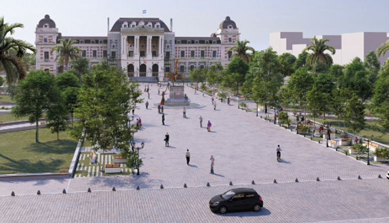 Los detalles del proyecto de renovación de la plaza San Martín que presentaron Alak y Kicillof